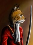  atinka8 feline lynx mammal portrait roch(character) roch_(character) sabre solo swordsman yellow_eyes 