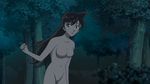  big_breasts blue_eyes breasts brown_hair forest long_hair meitantei_conan mouri_ran nipples nude open_eyes photoshop pussy 