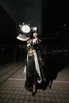  aida_yukiko analog_clock black_hair clock cosplay eclipse_(trickster) highres long_hair looking_at_viewer photo roman_numerals scythe solo trickster 