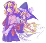  alice_margatroid blonde_hair hat kirisame_marisa multiple_girls saiste touhou witch_hat 