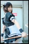  airi airi_(queen's_blade)_(cosplay) apron cosplay maid maid_apron maid_uniform photo queen&#039;s_blade queen's_blade ribbon ribbons scythe twintails 