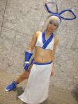  aisui_nao bow cosplay hair_bow majikina_mina midriff photo samurai_spirits_zero silver_hair 