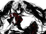  flowers hatsune_miku red_eyes twintails vocaloid white 