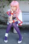  belt belts cape cosplay kichikuou_rance minato_misa photo pink_hair rance_(series) sill thigh-highs thighhighs 