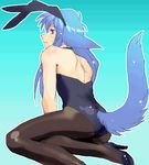  animal_ears blue_hair bunny_boy bunny_ears bunnysuit crossdressing follower_(yagisaka_seto) high_heels lowres male_focus oekaki original pantyhose shoes solo tail yagisaka_seto 