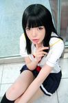  cosplay futami_eriko highres kimi_kiss knee_socks kneehighs namada photo school_uniform serafuku 