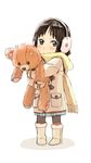 akiyama_mio coat fukutarou_(enji127) k-on! pantyhose solo stuffed_animal stuffed_toy teddy_bear younger 