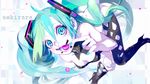  aqua_eyes aqua_hair face hatsune_miku high_heels long_hair nail_polish open_mouth shoes solo temoshi thighhighs twintails very_long_hair vocaloid 