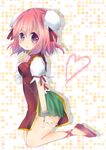  aya-0w0 bandages bow bun_cover chain chinese_clothes cuffs double_bun flower heart ibaraki_kasen open_mouth pink_eyes pink_flower pink_hair pink_rose rose shackles short_hair skirt solo touhou 