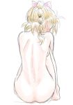  1girl blonde_hair breasts chrono_cross commentary_request high_ponytail kid_(chrono_cross) long_hair multi-tied_hair nude ponytail s-a-murai solo 