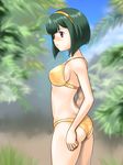  ass bikini green_hair hairband idolmaster muhi11234 otonashi_kotori red_eyes solo swimsuit 