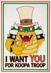  bowser english_text hat koopa looking_at_viewer male mario_bros nintendo oopa peter_gleeson pointing poster scalie solo text uncle_sam video_games 