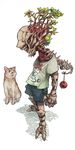  bad_id bad_pixiv_id bone dog highres male_focus mononoke_(empty) monster original plant teeth white_background 