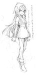  alternate_costume bare_shoulders greyscale helmet high_heels leviathan_(rockman) monochrome nemu_(isaya) rockman rockman_zero shoes sketch skirt solo 