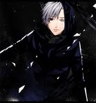  bad_id bad_pixiv_id black_eyes fate/zero fate_(series) grey_eyes grey_hair heterochromia hood hoodie male_focus matou_kariya scar solo tomio_(crowns) 