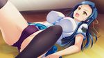  blush bomi censored game_cg long_hair omae_no_pantsu_wa_nani-iro_da! panties seifuku thighhighs underwear 