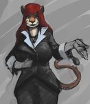  clothing feline female green_eyes hair long_hair long_red_hair mammal raina_malikah ratwell red_hair sketch tail tiger 