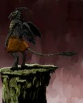  baphomet chimera dark demon furry highres horns tail wings 