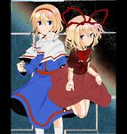  alice_margatroid bizen_kurage blonde_hair blue_eyes colorized doll_joints highres medicine_melancholy multiple_girls pillarboxed puppet_rings puppet_strings touhou 