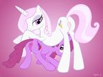  anus berry_punch_(mlp) butt cutie_mark duo equine female feral fleur_de_lis_(mlp) friendship_is_magic hair horn horse looking_at_viewer looking_back mammal my_little_pony pony presenting presenting_hindquarters pussy syoee_b tail take_your_pick unicorn 