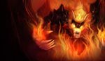  champion fire league_of_legends looking_at_viewer magma male mammal solo warm_colors warwick wolf 