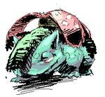  bad_pixiv_id gen_1_pokemon lowres no_humans pokemon pokemon_(creature) red_eyes sido_(slipknot) simple_background solo venusaur white_background 