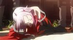 animated animated_gif beating breasts center_opening gradient_hair guilty_crown long_hair lowres multicolored_hair pink_hair ryona violence yuzuriha_inori 