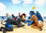  avian beach canine dinosaur dragon feline gay gryphon lion lizard male ocean reptile sand scalie seaside water wings wolf 