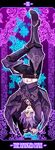  boots coat full_body highres male_focus midriff pants purple purple_background solo tales_of_(series) tales_of_xillia tarot upside-down usagineko white_hair wingul_(tales) 