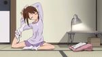  animated animated_gif brown_hair hanawa_kaoru ponytail stretch tamayura 