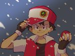  boy kasu_tera poke_ball pokemon pokemon_(game) pokemon_gold_and_silver pokemon_gsc red_(pokemon) smile snow solo 