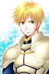  ahoge armor arthur_pendragon_(fate) bad_id bad_pixiv_id blonde_hair fate/prototype fate_(series) green_eyes male_focus prototype sanada_(teketo) saver solo 