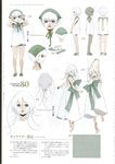  anklet barefoot bow child concept_art d.k dress highres jewelry long_hair nier nier_(series) official_art ribbon scan short_hair stretch white_hair yonah 
