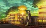  bad_id bad_pixiv_id black_hair black_pants boots building cityscape cloud coat dusk hatomugi_(hato3pp) jude_mathis lamp leaning_back long_sleeves looking_afar male_focus pants profile railing road scenery sky solo standing star_(sky) street tales_of_(series) tales_of_xillia tree waiting white_footwear 
