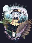  anomalocaris blush eyeball green_eyes green_hair hallucigenia hat heart komeiji_koishi nekokyu opabinia prehistoric_animal short_hair silver_hair skirt smile solo sun_hat third_eye touhou 