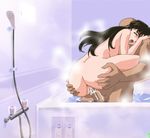  ass bath big_breasts black_hair breasts close_eyes cum cum_in_pussy cum_inside cum_on_pussy cumshot held_up hentai long_hair meitantei_conan mixed_bathing mouri_ran partially_submerged penetration penis sex suspended_congress uncensored vaginal 
