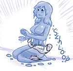  breasts comic dripping female goo goo_girl kneeling lemonfont melting nipples nude onomatopoeia slime solo wardrobe_malfunction 