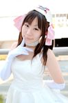  bow cosplay elbow_gloves gloves hair_bow hair_bows kirekawa_saku_(model) nurse nurse_uniform photo pure_trance ruriko_nasu twintails 