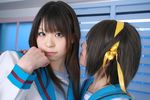  asahina_mikuru cosplay hair_ribbon hair_ribbons katou_mari kipi-san photo ribbon sailor sailor_uniform school_uniform serafuku suzumiya_haruhi suzumiya_haruhi_no_yuuutsu 