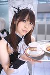  cosplay highres katou_mari maid maid_apron maid_uniform photo serving_tray tray 