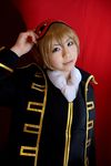  blonde_hair cosplay eyemask gintama highres katou_mari okita_sougo photo uniform 
