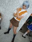 blue_hair cosplay knee_socks kneehighs mai_hime miyu_greer my-hime photo school_uniform serafuku tamaki_shuri 