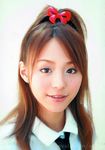  cosplay hair_ornament hairclip highres hirano_aya photo school_uniform serafuku 