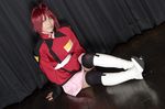  boots cosplay gun gundam gundam_seed gundam_seed_destiny lunamaria_hawke photo red_hair redhead suzukaze_yuuki thigh-highs thighhighs uniform weapon 