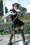  belt belts boots cosplay frills highres morte photo ruffles scythe suzuyuki_kaho thigh-highs thighhighs vispo_original wings 