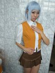  blue_hair cosplay mai_hime miyu_greer my-hime photo school_uniform serafuku tamaki_shuri 