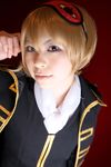  blonde_hair cosplay eyemask gintama highres katou_mari okita_sougo photo uniform 