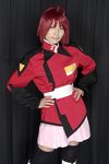  boots cosplay gun gundam gundam_seed gundam_seed_destiny lunamaria_hawke photo red_hair redhead suzukaze_yuuki thigh-highs thighhighs uniform weapon 