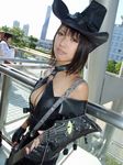  cosplay fingerless_gloves gloves guilty_gear guitar hat i-no instrument itsuya itsuya_(real_life) leather photo witch_hat 