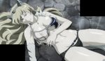  1girl blonde_hair breasts elina eyes_closed highres laying_down long_hair lying queen&#039;s_blade queen's_blade screencap solo torn_clothes 